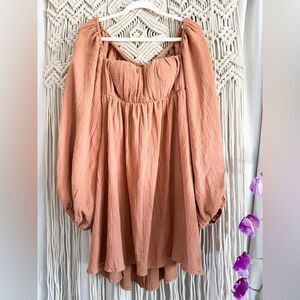 Princess Polly Peach Long Sleeve Dress